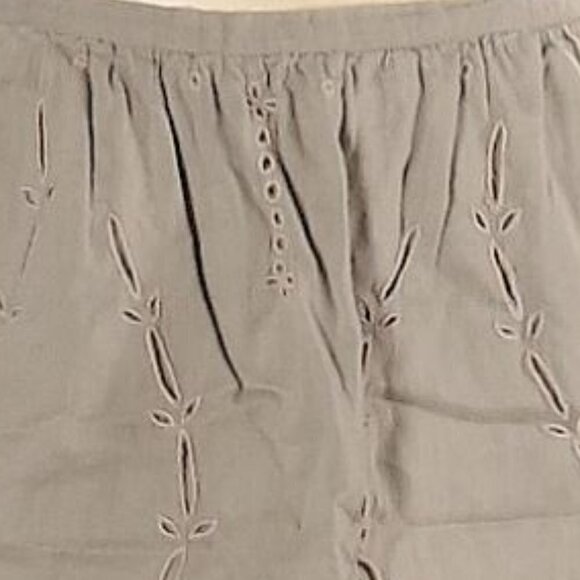 IRO Eyelet Embroidered Cotton Tan Mini Skirt Sz T0 - Picture 3 of 7